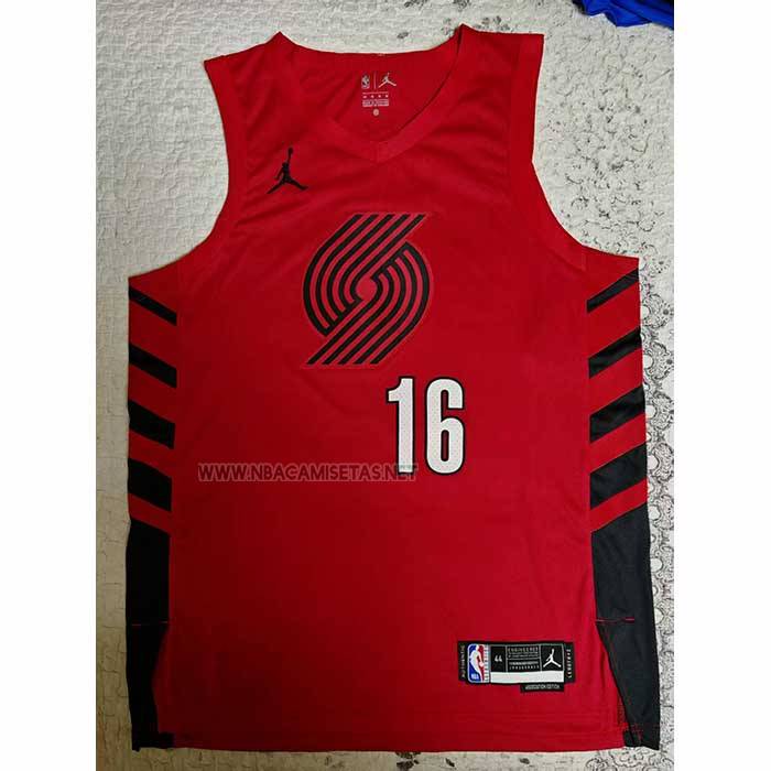 Camiseta Portland Trail Blazers Hansen Yang NO 16 Statement 2024-25 Rojo